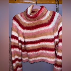 Pink crop turtle neck sweater size small